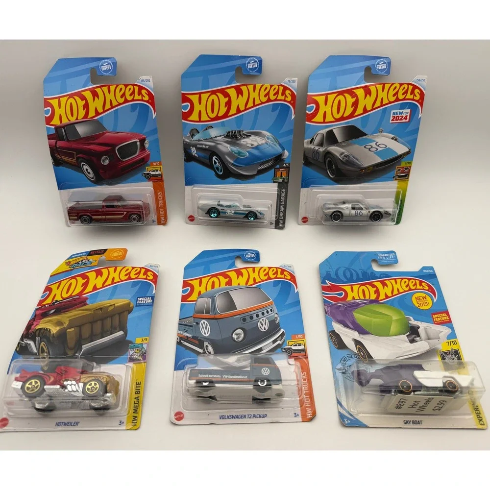 Hot Wheels 6 Car‎ Lot VW T2 Pickup Porsche 904 GTS Studebaker Champ Sky Boat NEW